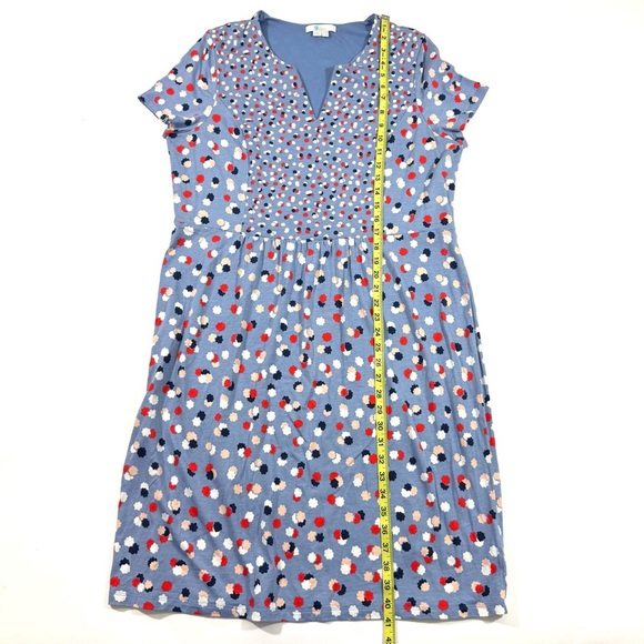 Boden Emory Jersey Dress Short Sleeve Blue Printed - Picture 7 of 7